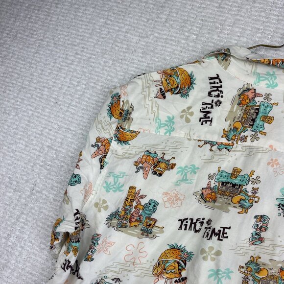 Nickelodeon SpongeBob Squarepants Summer Tropical Hawaiian Shirt Mens Size S - Picture 15 of 15